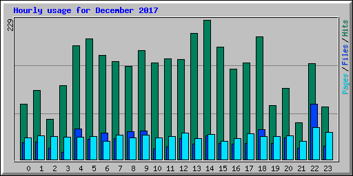 Hourly usage for December 2017