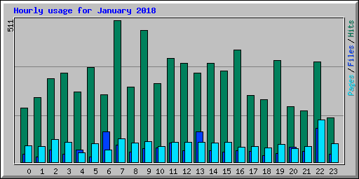 Hourly usage for January 2018